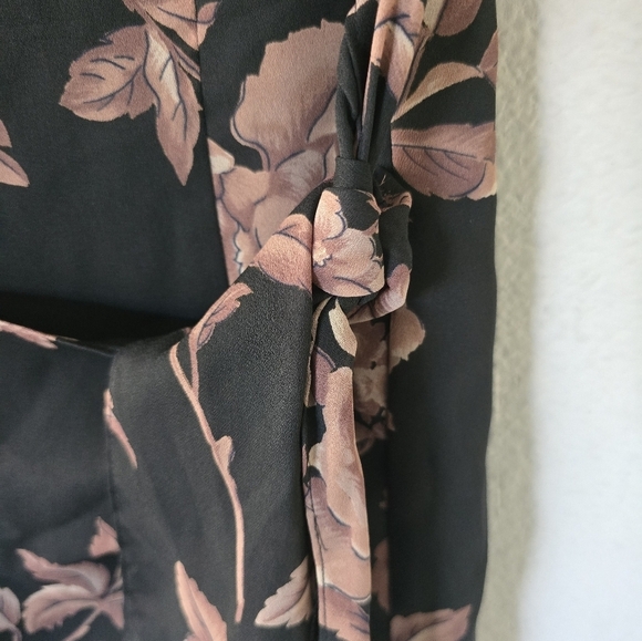 Talbots Floral Faux Wrap Dress Women Sz 14 Padded Short Coastal Fairycore - Picture 5 of 13